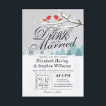 EAT-Drink en huwelijkswinterbruiloft Kaart<br><div class="desc">EAT-Drink en trouwen - Elegant Winter Snow Scene Wonderland met Sjablonen van de Rode Kardinaal Bird en de Rrendeweddenschap Kaart. Een perfect ontwerp voor je grote dag. Alle tekststijl,  kleuren,  grootte kunnen worden aangepast aan uw behoeften!</div>