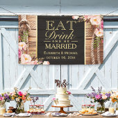 EAT-Drink en met ritssluiting gehuwd hout Spandoek