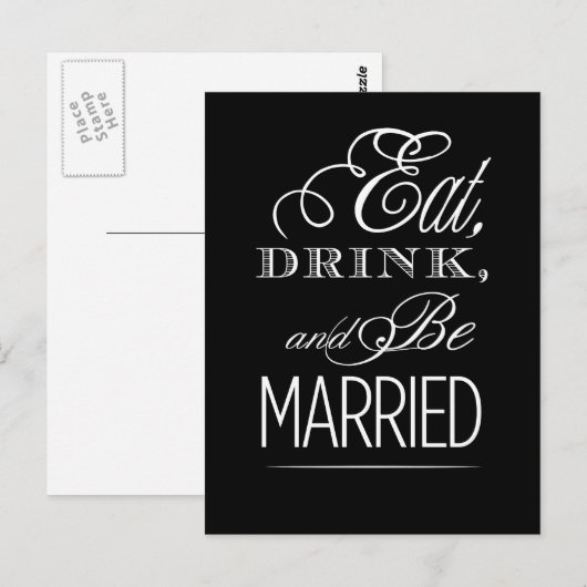 Eat Drink en moet getrouwd zijn Briefkaart (Voorkant / Achterkant)