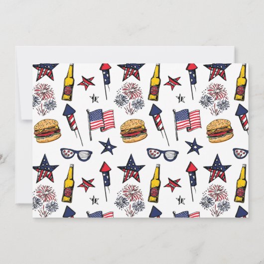 Eat, Drink en patriottisch op 4 juli Uitnodiging (Achterkant)