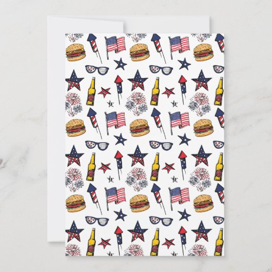 Eat, Drink en patriottisch op 4 juli Uitnodiging (Achterkant)