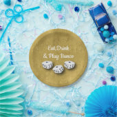 Eat, Drink en Play Gold Dice Bunco Papieren Bordje (Feest)