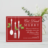 Eat Drink en prettige kerstfeestdag Kaart (Staand voorkant)