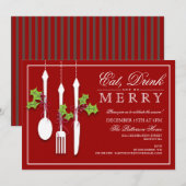 Eat Drink en prettige kerstfeestdag Kaart (Voorkant / Achterkant)