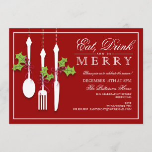 Eat Drink en prettige kerstfeestdag Kaart