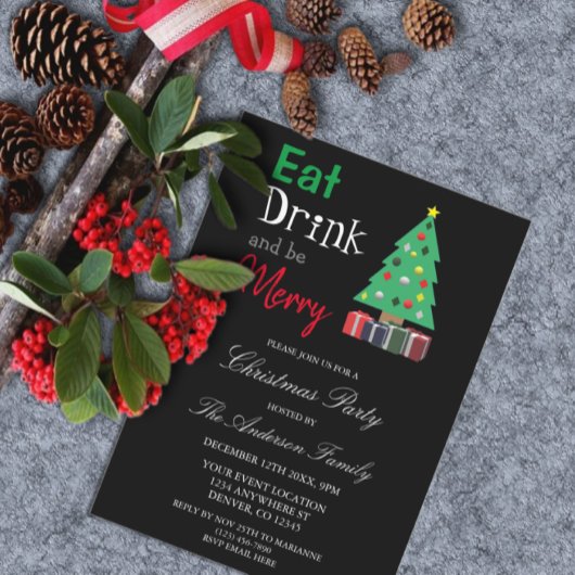 Eat Drink en prettige kerstfeestdagen Kaart