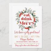 Eat, Drink en prettige kerstfeestdagen Kaart (Voorkant / Achterkant)