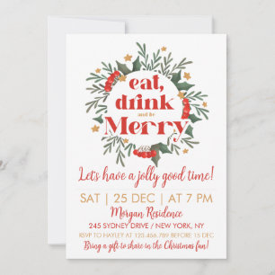 Eat, Drink en prettige kerstfeestdagen Kaart