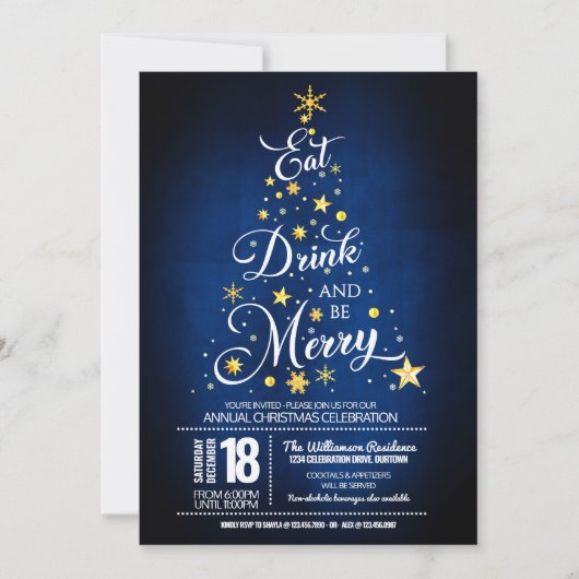 Eat, Drink en prettige kerstfeestdagen Kaart (Voorkant)