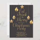 Eat Drink en prettige kerstuitnodigingen Kaart (Voorkant)