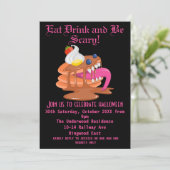 EAT-DRINK EN SCHADEHALLOEEN PARTIJ KAART (Staand voorkant)
