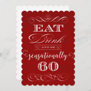 Eat Drink en Sensationally 60 Birthday Party Kaart