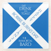 Eat Drink en Toast Robbie Burns Schotse vlag Glazen Onderzetter (Voorkant)