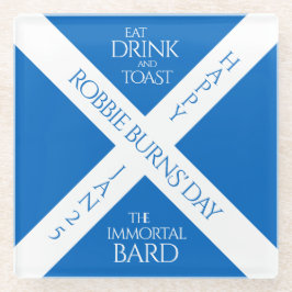 Eat Drink en Toast Robbie Burns Schotse vlag Glazen Onderzetter