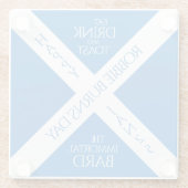 Eat Drink en Toast Robbie Burns Schotse vlag Glazen Onderzetter (Achterkant)