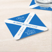 Eat Drink en Toast Robbie Burns Schotse vlag Kartonnen Onderzetters (Schuin)