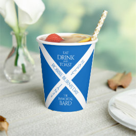 Eat Drink en Toast Robbie Burns Schotse vlag Papieren Bekers