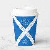 Eat Drink en Toast Robbie Burns Schotse vlag Papieren Bekers (Achterkant)