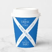Eat Drink en Toast Robbie Burns Schotse vlag Papieren Bekers (Voorkant)