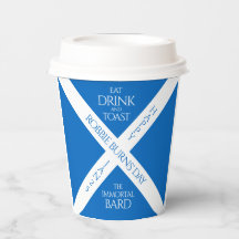 Eat Drink en Toast Robbie Burns Schotse vlag