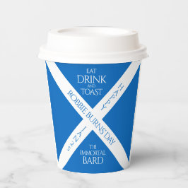 Eat Drink en Toast Robbie Burns Schotse vlag Papieren Bekers