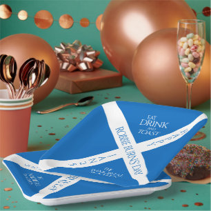 Eat Drink en Toast Robbie Burns Schotse vlag Papieren Bordje