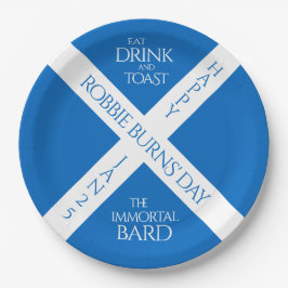 Eat Drink en Toast Robbie Burns Schotse vlag Papieren Bordje