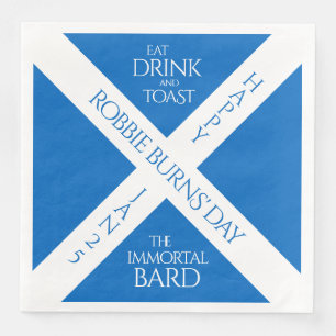 Eat Drink en Toast Robbie Burns Schotse vlag Servet