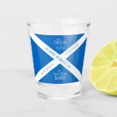 Eat Drink en Toast Robbie Burns Schotse vlag Shot Glas (Voorkant)