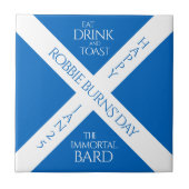 Eat Drink en Toast Robbie Burns Schotse vlag Tegeltje (Voorkant)
