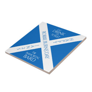 Eat Drink en Toast Robbie Burns Schotse vlag Tegeltje
