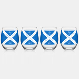 Eat Drink en Toast Robbie Burns Schotse vlag Whisky Glas
