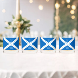 Eat Drink en Toast Robbie Burns Schotse vlag Whisky Glas