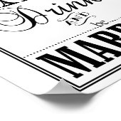 Eat Drink en trouwbord Poster (Hoek)