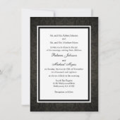 Eat Drink en trouwen - Elegant Black Damask Kaart (Achterkant)