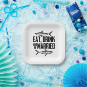 Eat, Drink en trouwen  haaienweddenschap Papieren Bordje (Feest)