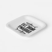 Eat, Drink en trouwen  haaienweddenschap Papieren Bordje (Gebogen)