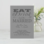 Eat Drink en trouwen Kaart (Staand voorkant)