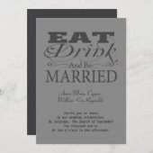 Eat Drink en trouwen Kaart (Voorkant / Achterkant)