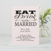 Eat Drink en trouwen Kaart (Staand voorkant)