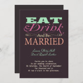 Eat Drink en trouwen Kaart (Voorkant / Achterkant)