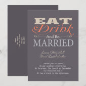 Eat Drink en trouwen Kaart (Voorkant / Achterkant)