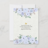 EAT-Drink en trouwen met Floral Gold Script Kaart (Achterkant)