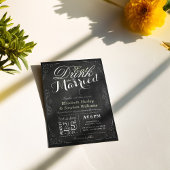 EAT-Drink en trouwen tegen Chalkboard Border Weddi Kaart