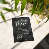 EAT-Drink en trouwen tegen Chalkboard Border Weddi Kaart
