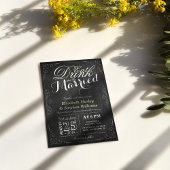 EAT-Drink en trouwen tegen Chalkboard Border Weddi Kaart