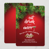 Eat Drink en vrolijk kerstfeest Kaart (Voorkant / Achterkant)