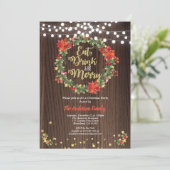 Eat drink en vrolijk kerstfeest kaart (Staand voorkant)