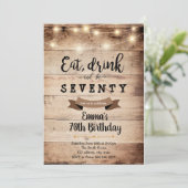 Eat drink en vrome meerderjarige verjaardag kaart (Staand voorkant)