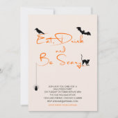 Eat Drink en wees eng Halloween-partijkaart Kaart (Voorkant)